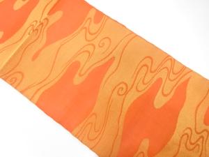 紗　霞模様織り出し　全通袋帯